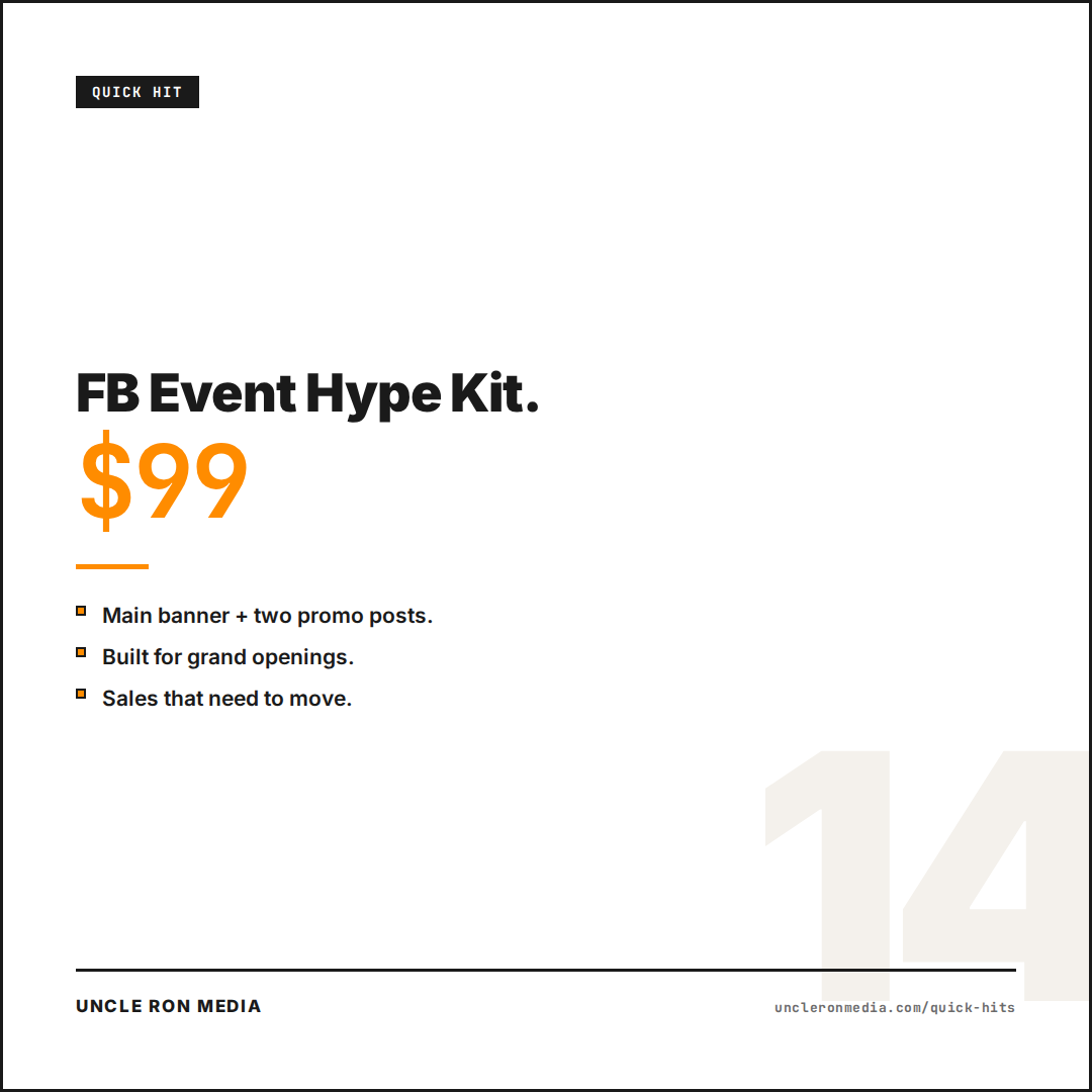 Facebook event hype kit