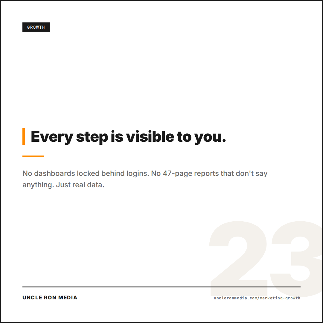 Every step is visible to you